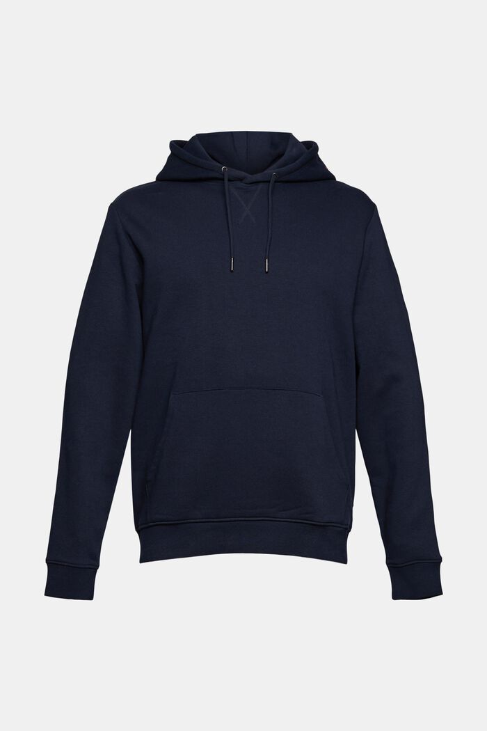 Hoodie with logo embroidery, blended cotton, NAVY BLUE, detail image number 6