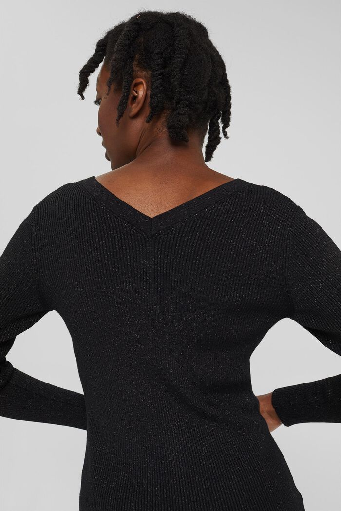 Glittery sweatshirt with LENZING™ ECOVERO™, BLACK, detail image number 5