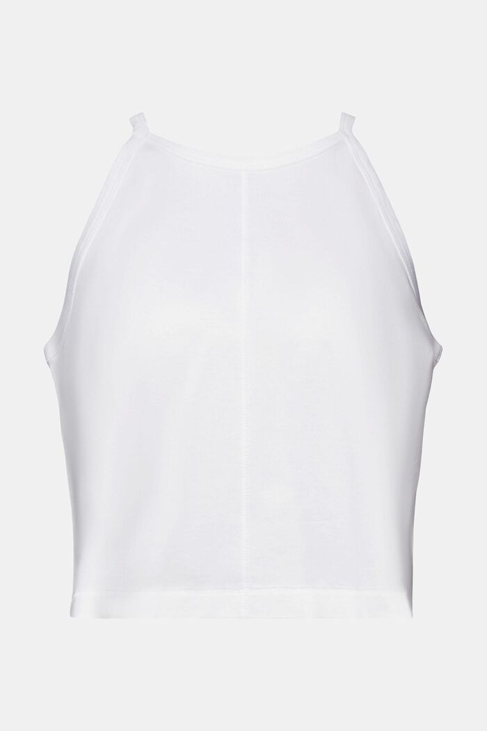 Tank top with keyhole detail, 100% cotton, WHITE, detail image number 6