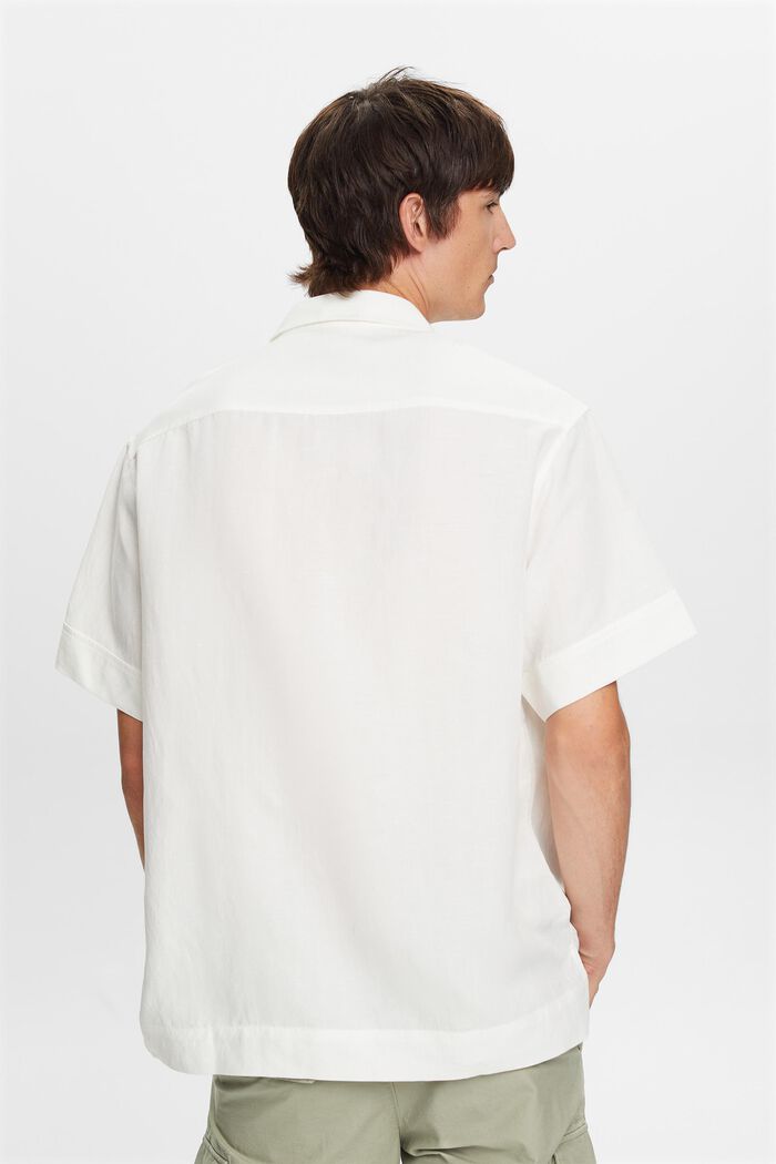 Short-sleeved shirt, linen blend, WHITE, detail image number 3