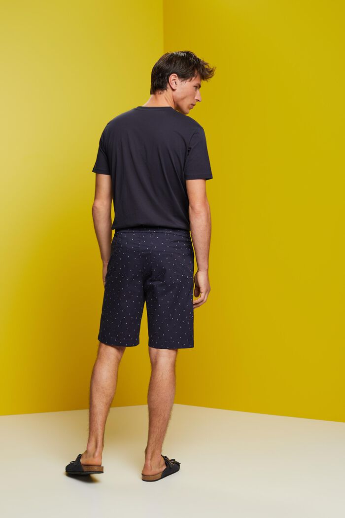 Patterned pull-on shorts, stretch cotton, NAVY, detail image number 3