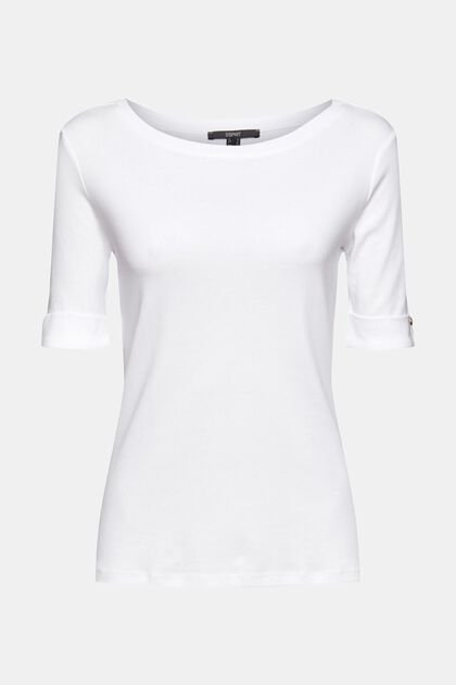 Organic cotton T-shirt with turn-up cuffs