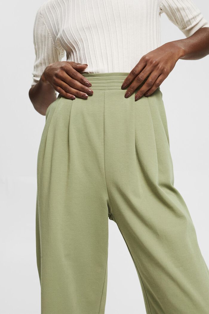 Jersey trousers with a wide leg, LIGHT KHAKI, detail image number 2