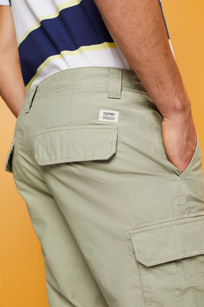 Cotton Twill Cargo Pants, LIGHT GREEN, detail image number 4
