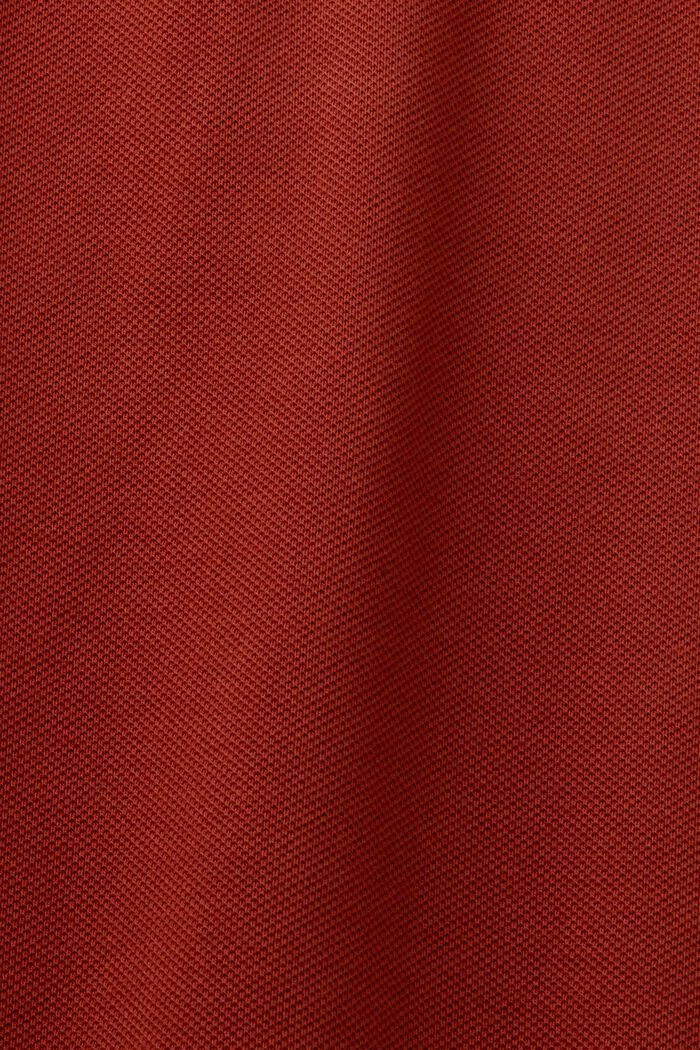 Signature Piqué Polo Shirt, RUST BROWN, detail image number 6