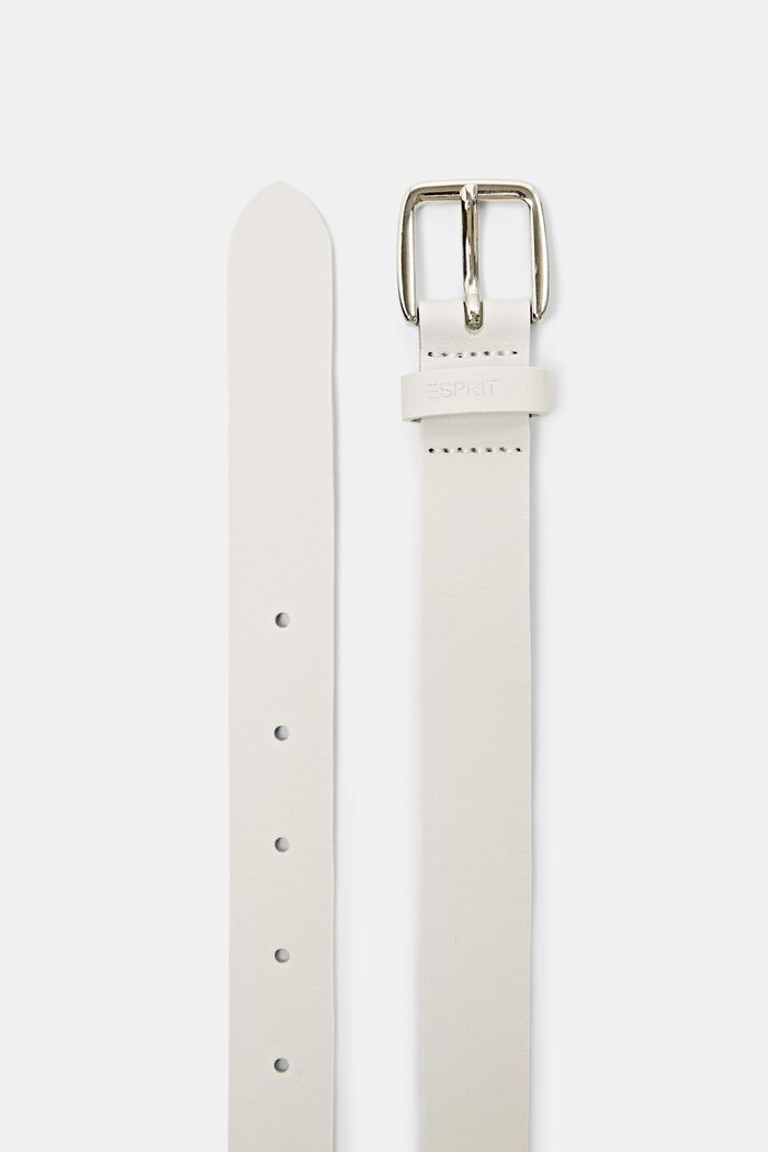 Narrow leather belt, WHITE, detail image number 1