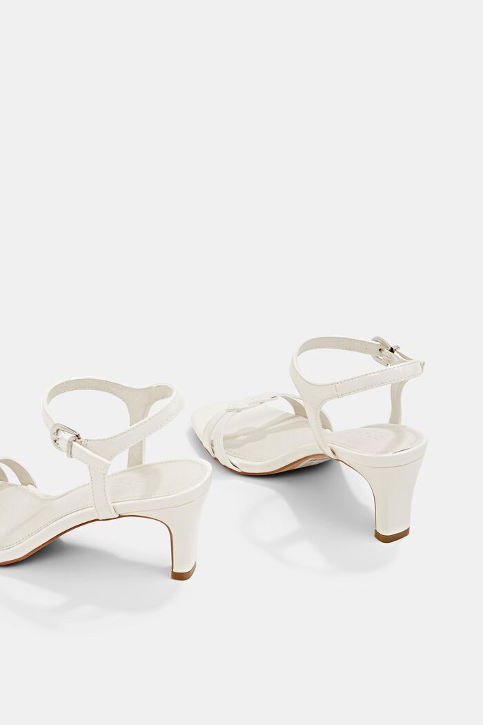 Heeled sandals in imitation patent leather, OFF WHITE, detail image number 5
