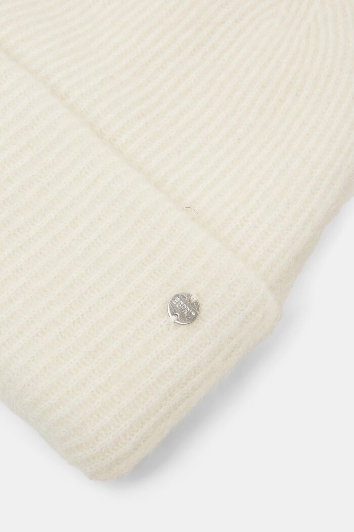 Mohair-Wool Blend Ribbed Beanie, ICE, detail image number 1