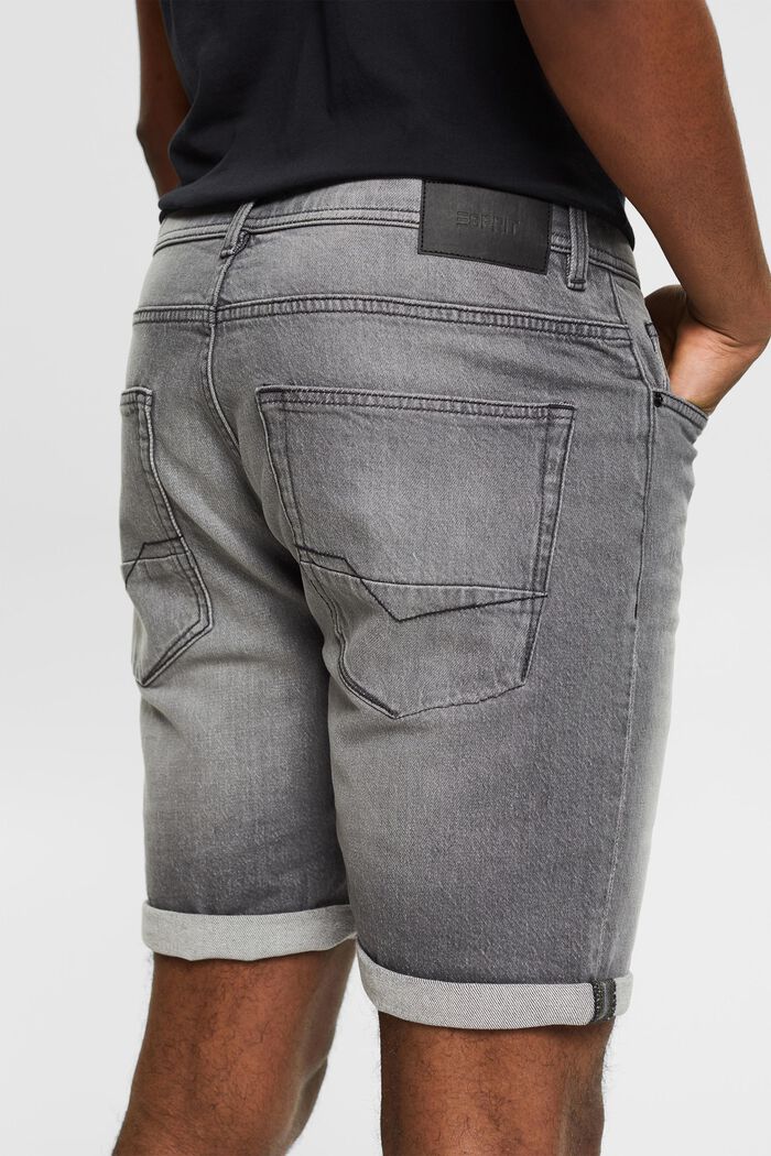 Denim shorts in cotton, GREY LIGHT WASHED, detail image number 2
