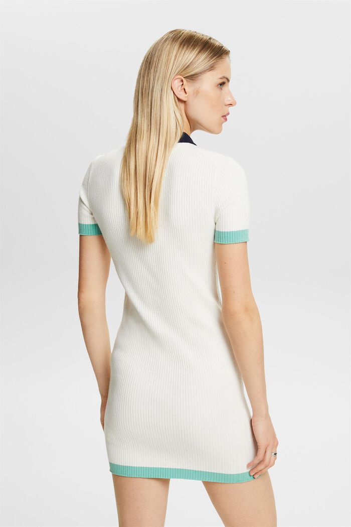 Ribbed Polo Mini Dress, OFF WHITE, detail image number 2