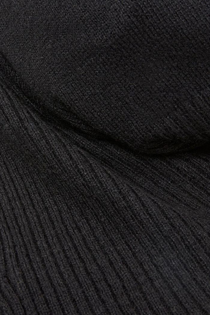 Knit Scarf, LENZING™ ECOVERO™, BLACK, detail image number 1