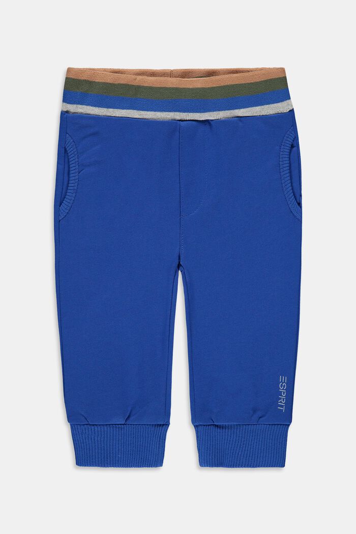 Tracksuit bottoms in 100% organic cotton, BLUE, overview