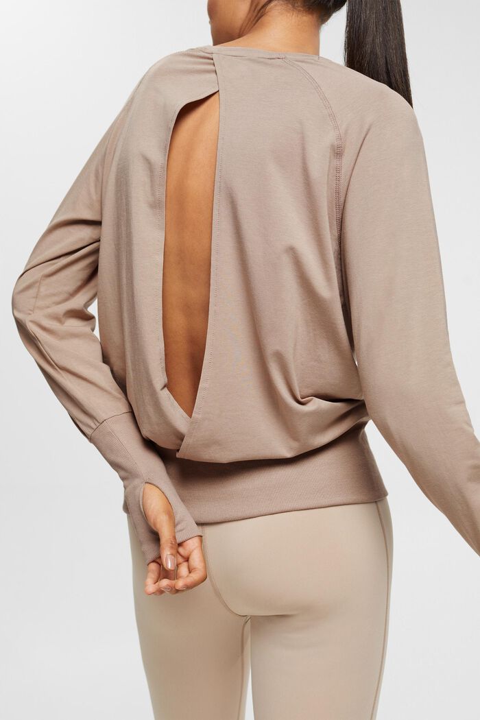 Long sleeve top with thumb holes, BEIGE, detail image number 2