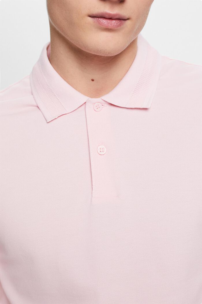 Cotton Pique Polo Shirt, PASTEL PINK, detail image number 2