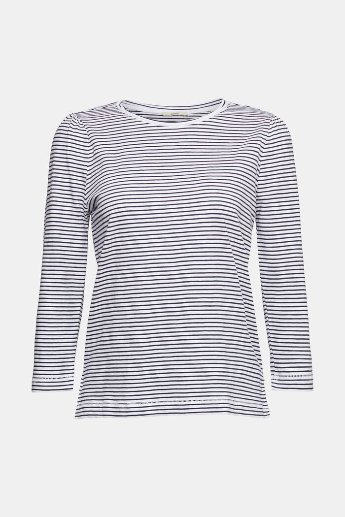 Long sleeve top with a striped pattern, WHITE, detail image number 2