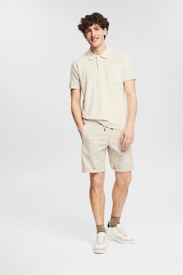 Patterned cotton shorts, BEIGE, detail image number 6