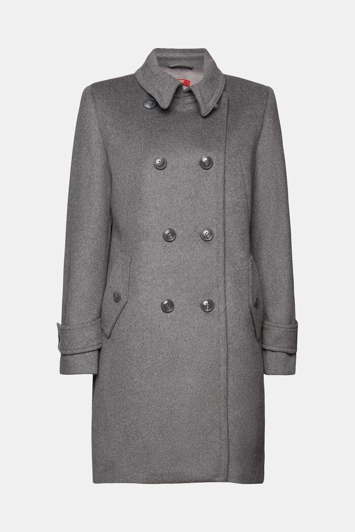 Recycled: wool blend coat, GUNMETAL, detail image number 5