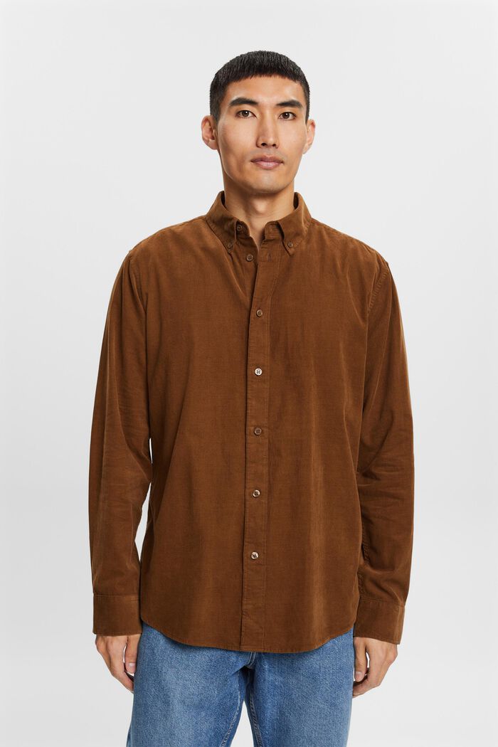 Corduroy shirt, 100% cotton, BARK, detail image number 0