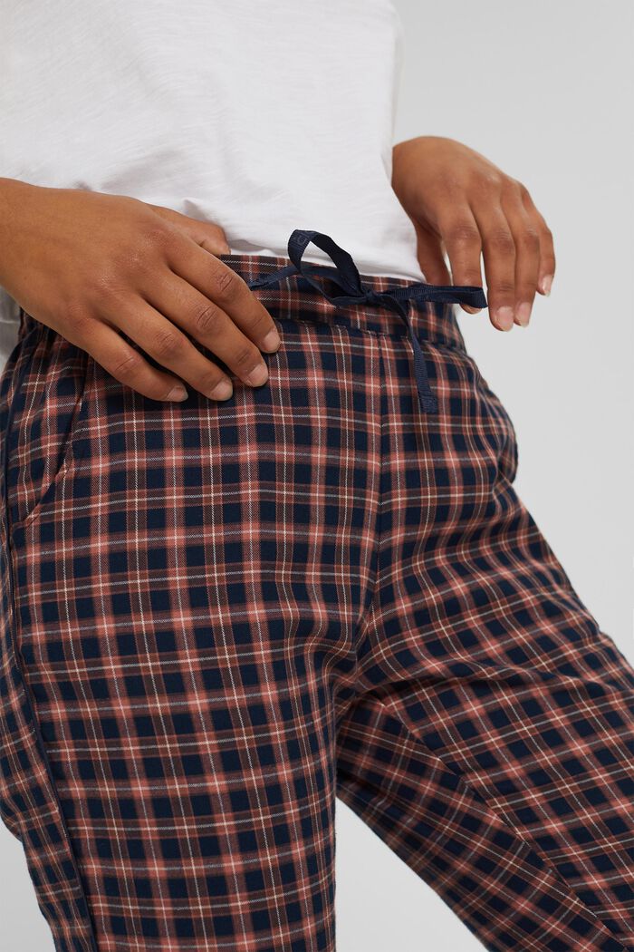 Pyjama bottoms with a check pattern, organic cotton, NAVY, detail image number 2