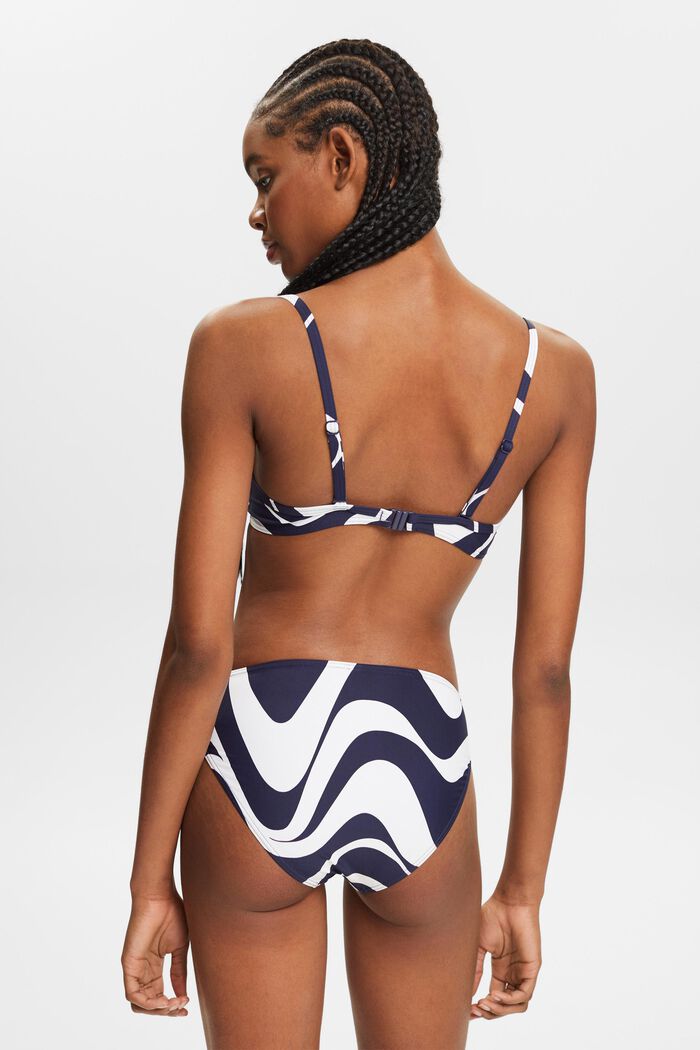 Printed Padded Underwired Bikini Top, NAVY, detail image number 3