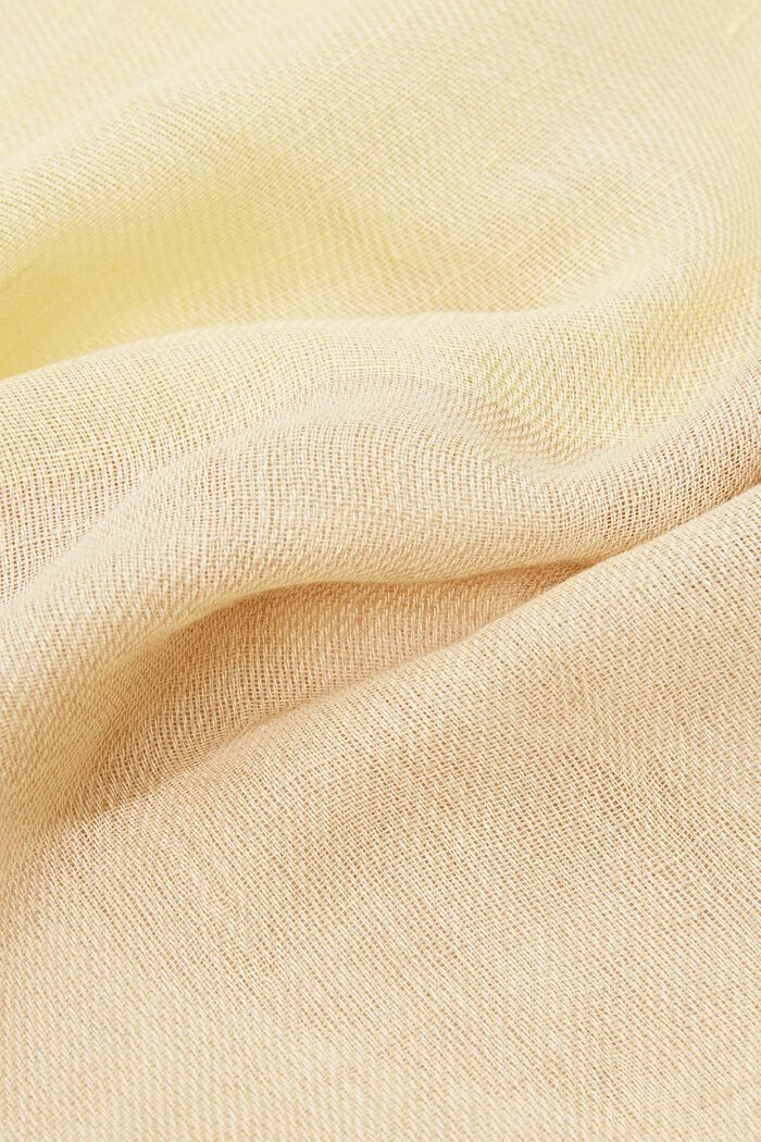 Made of blended linen: checked scarf, PASTEL YELLOW, detail image number 2