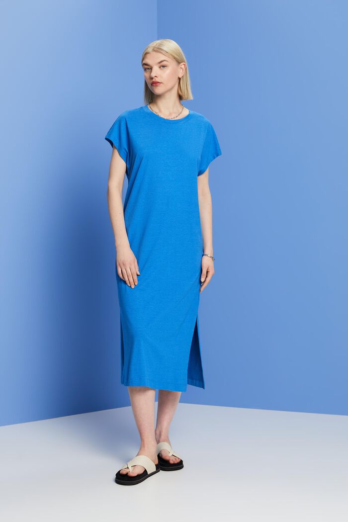 Jersey midi dress, BRIGHT BLUE, detail image number 0