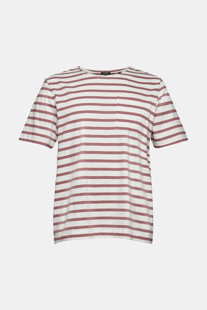 Striped T-shirt with a breast pocket, DARK OLD PINK, detail image number 7