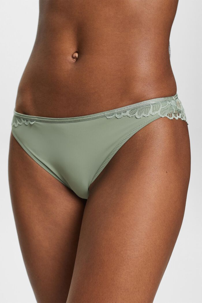 Hipster Microfiber Lace Briefs, DUSTY GREEN, detail image number 2