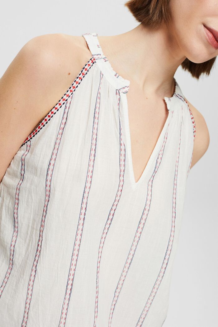 Top with appliquéd stripes, OFF WHITE, detail image number 2