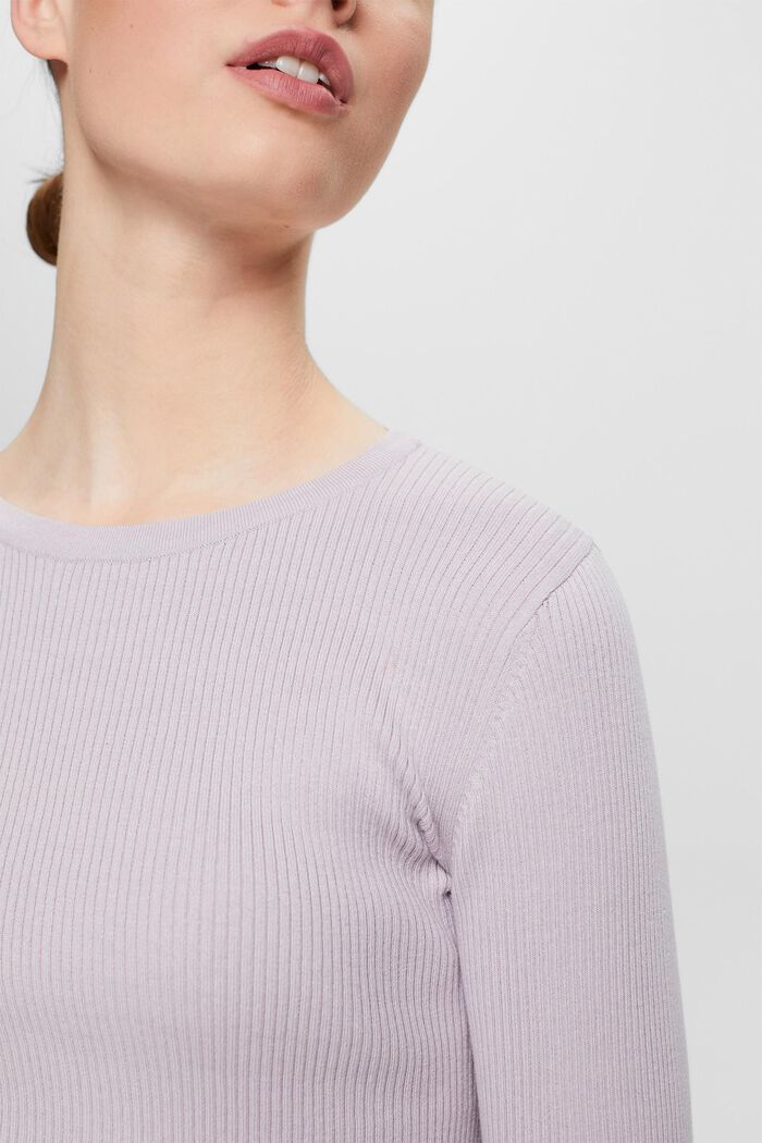 Jumper with a ribbed finish, LAVENDER, detail image number 0