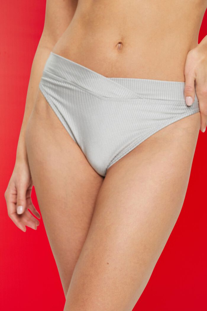 Silver beach mid-waist bikini bottoms, SILVER, detail image number 1