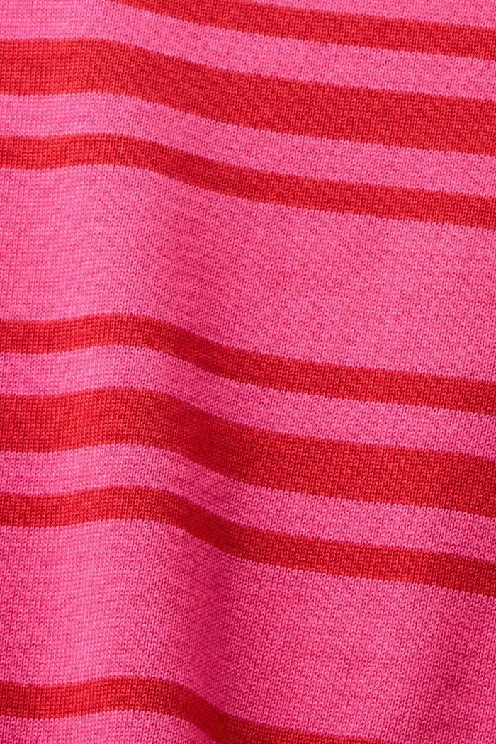 Striped Crewneck Sweatshirt, PINK FUCHSIA, detail image number 5
