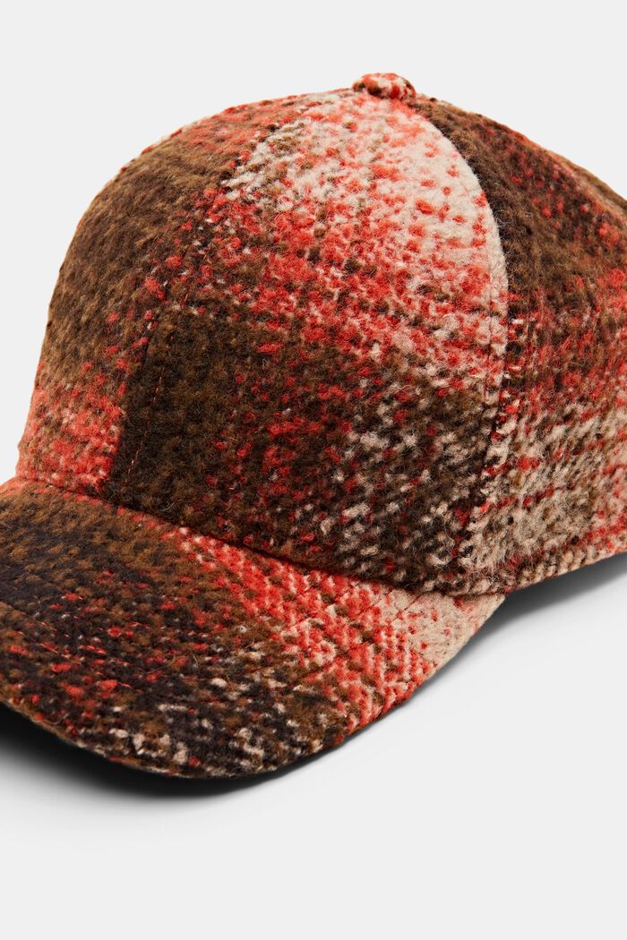 Checked Baseball Cap, TOFFEE, detail image number 1