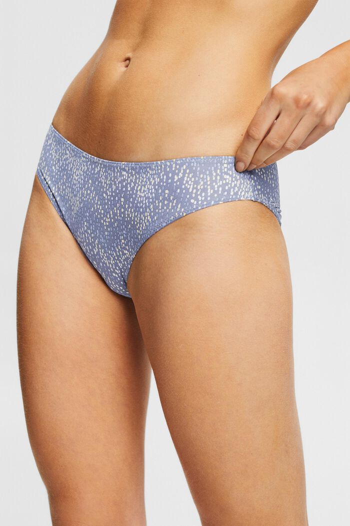 Patterned hipster briefs made of recycled material, GREY BLUE, detail image number 1
