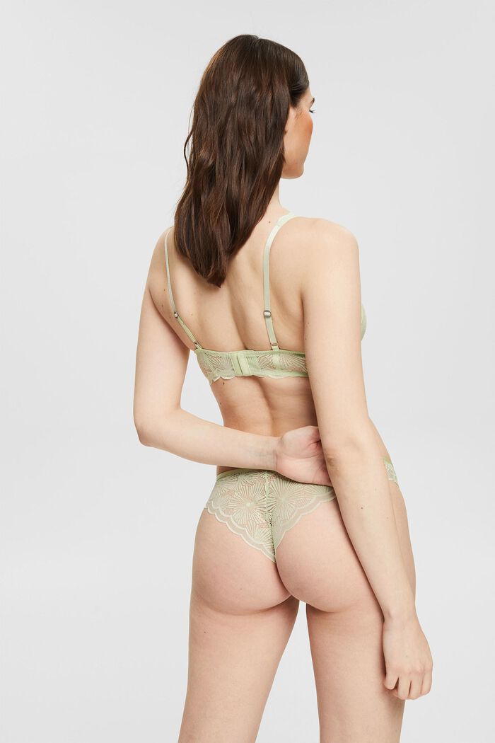 Brazilian shorts with patterned lace, LIGHT GREEN, detail image number 2