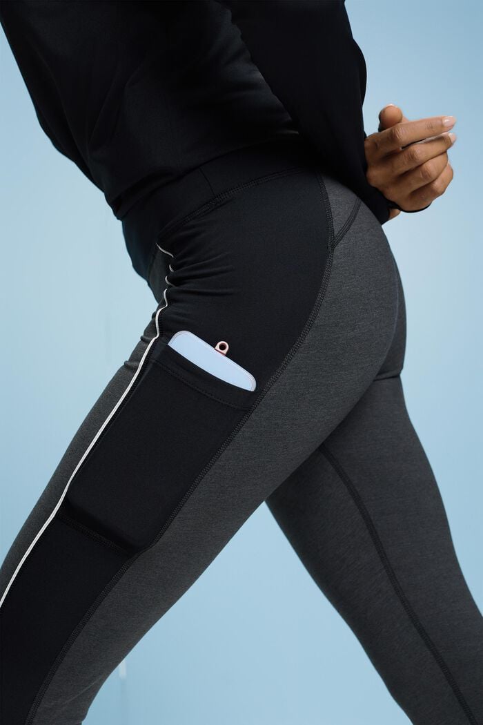 Insulated Active Leggings, E-DRY, BLACK, detail image number 3