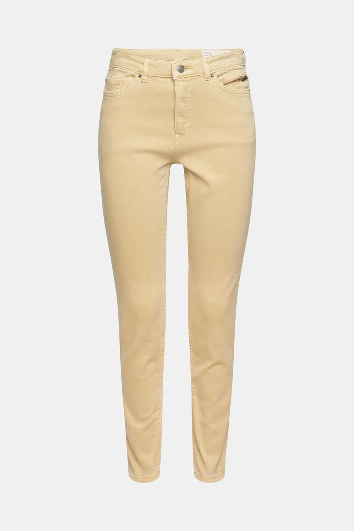 Stretch trousers with zip detail, SAND, detail image number 2