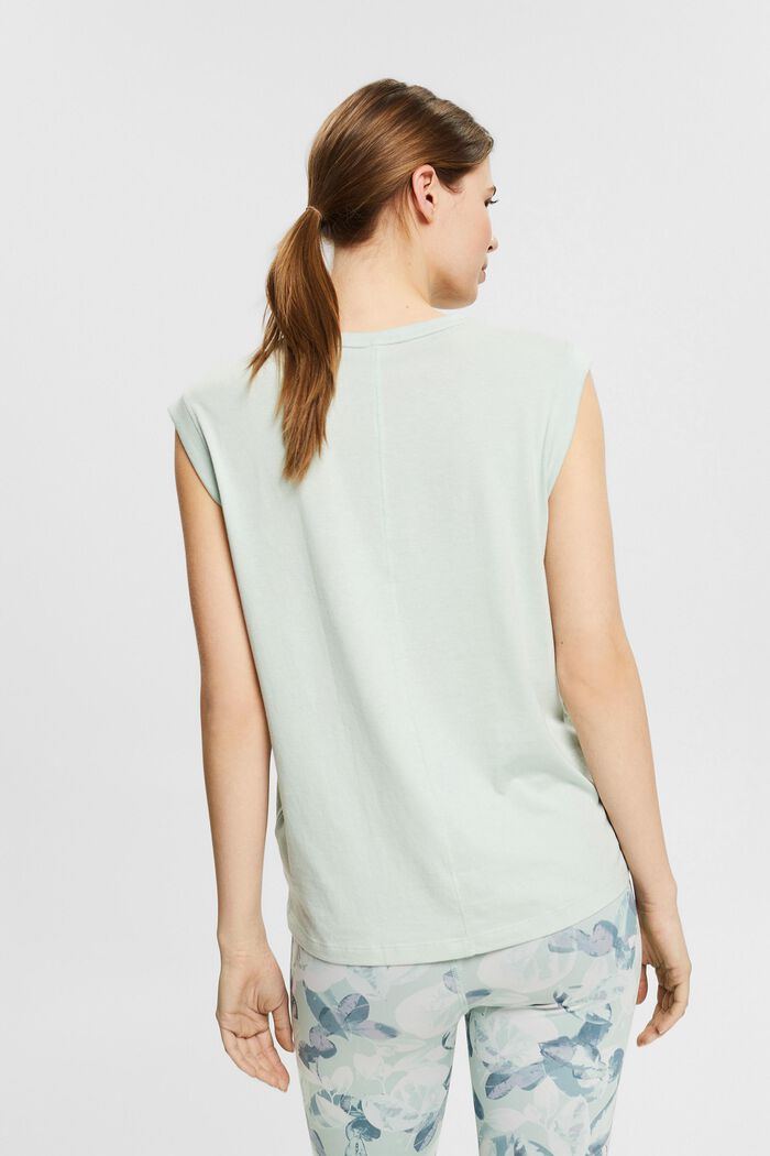 Sleeveless active top, blended organic cotton, PASTEL GREEN, detail image number 3