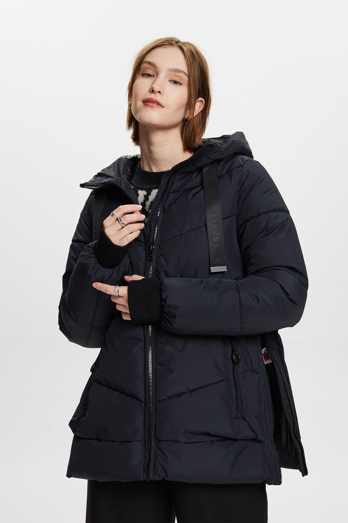 Hooded Quilted Puffer Jacket, BLACK, detail image number 5