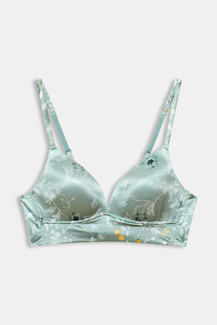 Padded soft bra with print, LEAF GREEN, detail image number 5