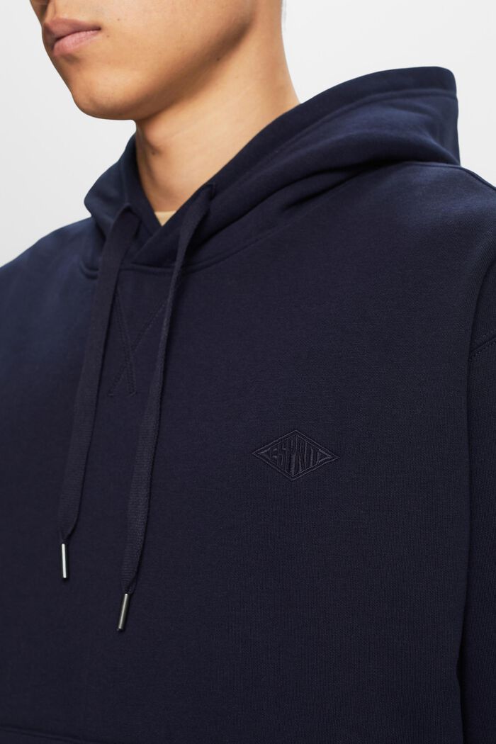 Sweatshirt hoodie with logo stitching, NAVY, detail image number 1
