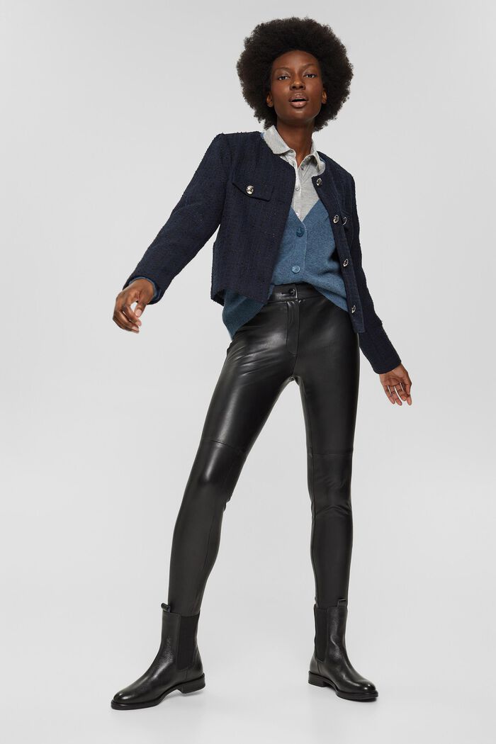 Faux leather trousers, BLACK, detail image number 1