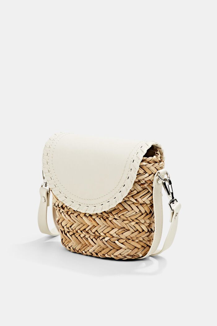 Shoulder bag made of braided bast, OFF WHITE, detail image number 1
