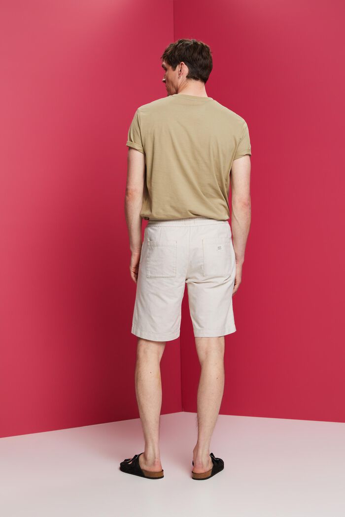 Pull-on twill shorts, 100% cotton, SAND, detail image number 3