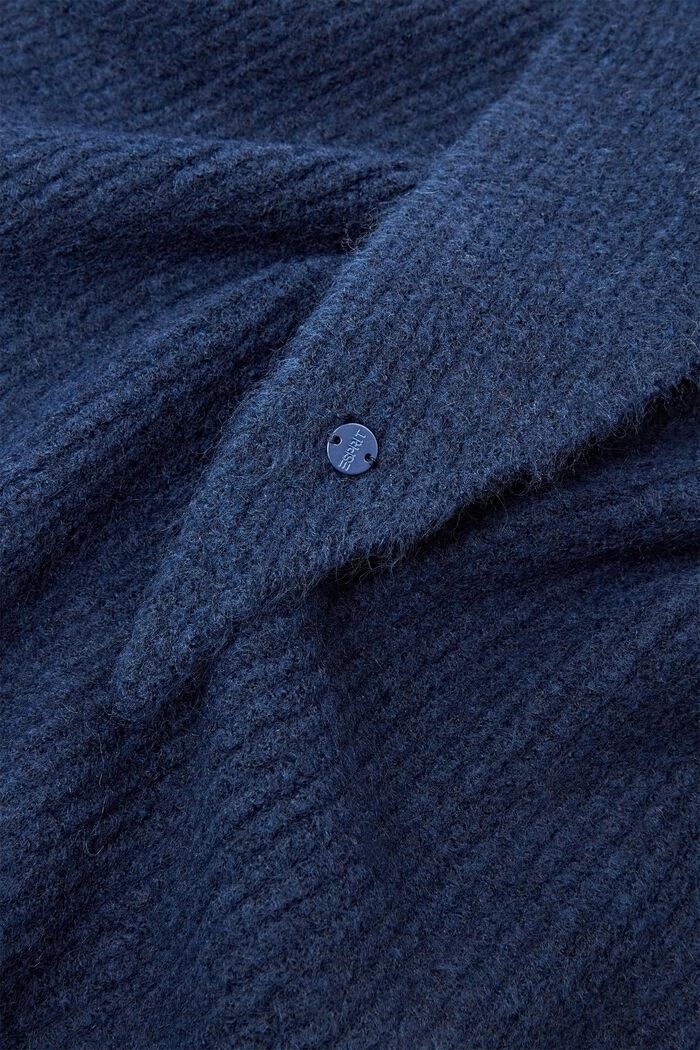 Rib-knit triangle scarf, NAVY, detail image number 1
