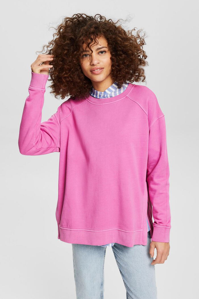 Sweatshirt with side zips, PINK FUCHSIA, detail image number 0