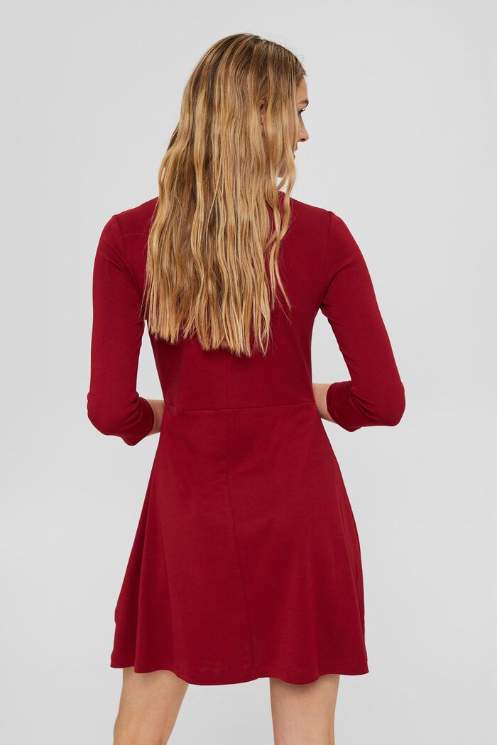 Jersey dress made of 100% organic cotton, DARK RED, detail image number 2