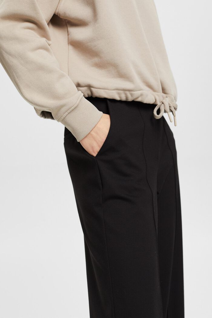 Mid-rise wide leg trousers, BLACK, detail image number 2
