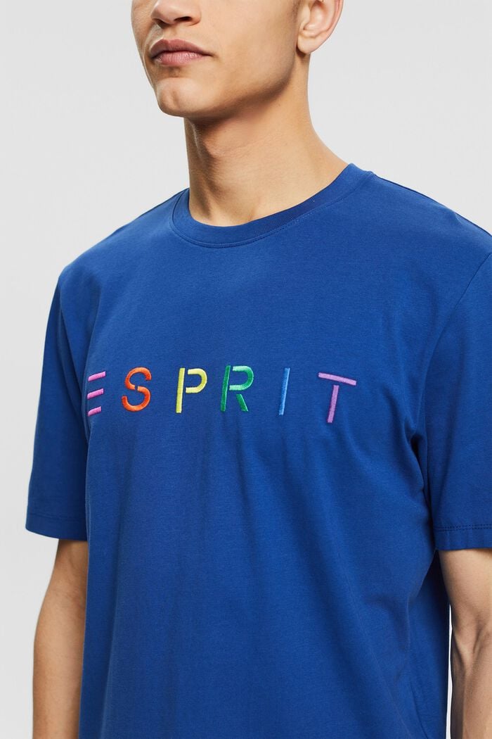 Jersey T-shirt with an embroidered logo, BRIGHT BLUE, detail image number 1