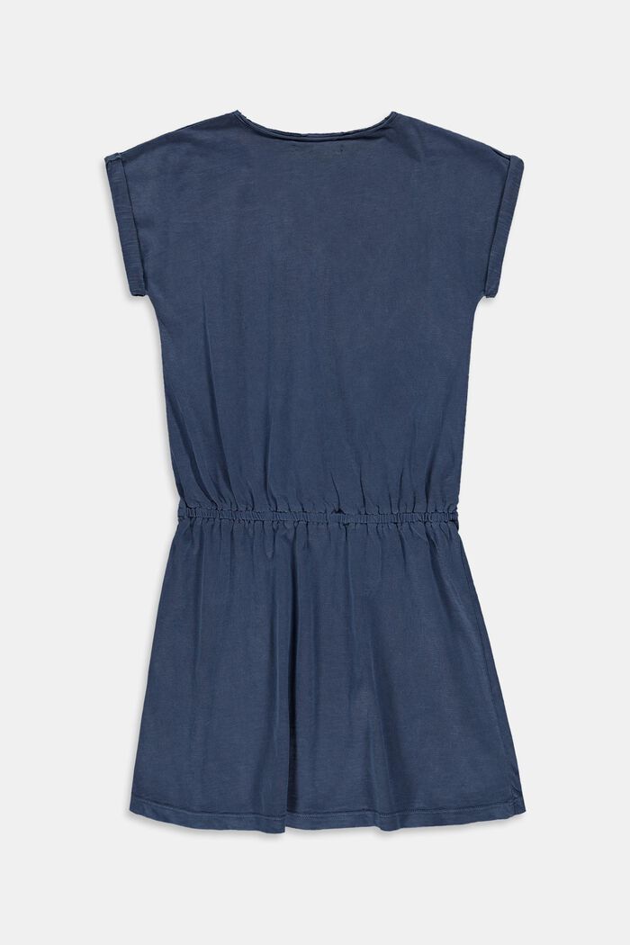 Jersey dress with an elasticated waist, 100% cotton, PETROL BLUE, detail image number 1